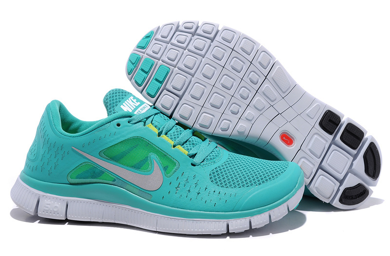 Hot Nike Free5.0 Women Shoes Darkturquoise/Silver